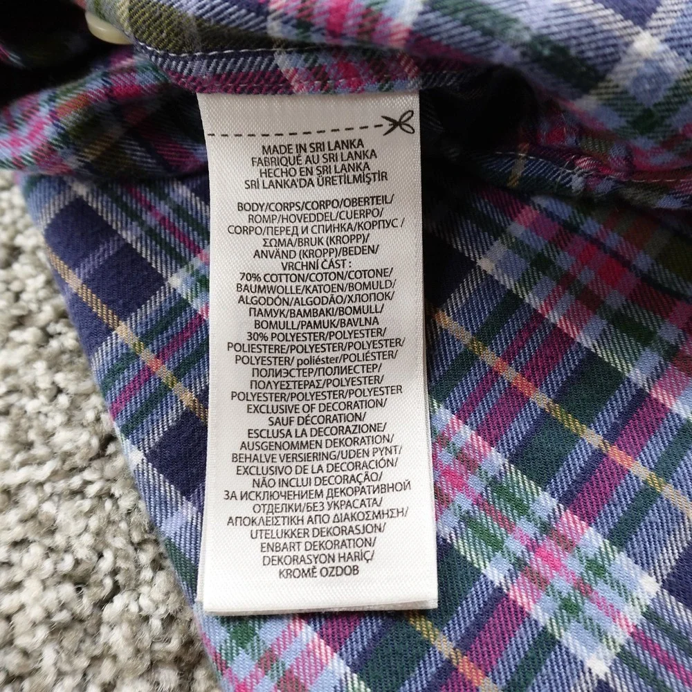 Polo Ralph Lauren Shirt Mens XL Blue Pony Classic Fit Performance Flannel Preppy